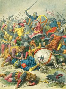 Felipe Augusto en la batalla de Bouvines