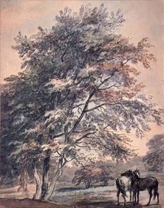 árboles y caballos