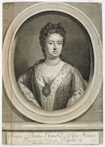 Queen Anne, grabado por George Vertue,