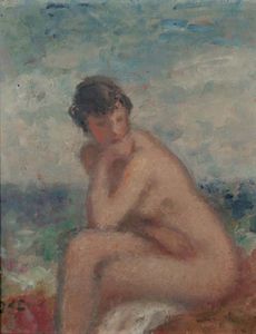 femme nue assis
