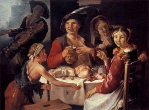 Peasant Repast With A Young Beggar