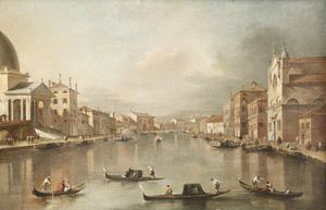 Venetian Canal With Gondolas In The Foreground