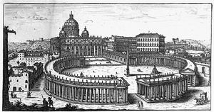 Bernini''s Original Plan For St. Peter''s Square, Rome