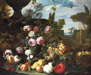 Flowers And Fruit In Landscape