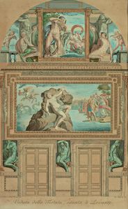 Blick Auf Die Ostwand Im Palazzo Farnese In Rom