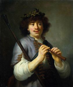 Rembrandt Comme Shepherd personnel et de la flûte