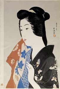 Geisha Hisae Mit Einem Tuch