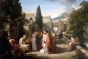 Homer singt seine Ilias am Gate Athen