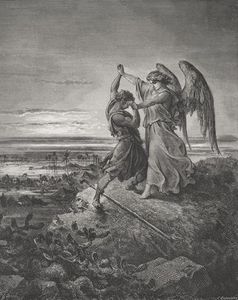jacob `wrestling` mit dem engel