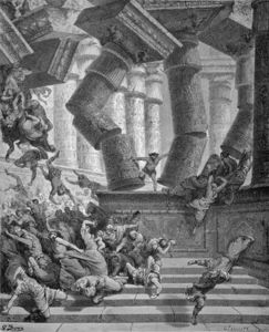 La muerte de Samson, grabado por Labbante