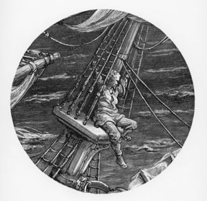 Le Mariner Aloft Dans La Merde du navire