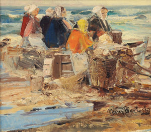Vissersvrouwen Aan Het Strand