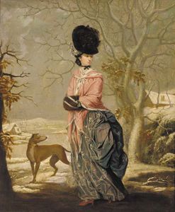 winter, porträt von einem lady