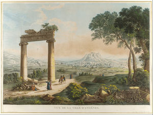 Veduta di Atene con Hadrians Acquedotto