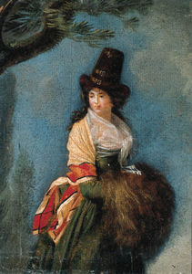 A Woman, Three-quarter-length, With A Muff