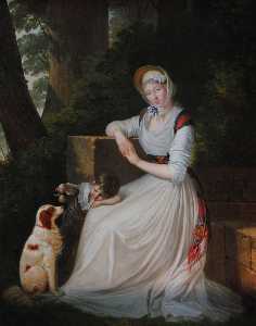 Porträt von Elizabeth Niederlande  mit  sein  sohn