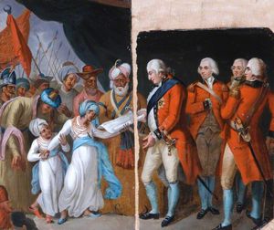 Lord Cornwallis Ricevere i figli di Tipu come ostaggi