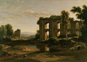 Paesaggio dintorni di Tivoli, con parte del Acquedotto Claudio