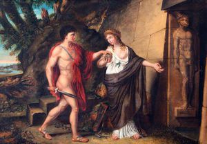 Teseo y Ariadna en la entrada de El Laberinto