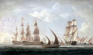 Angriff auf der HMS 'Aurora' von Piraten -