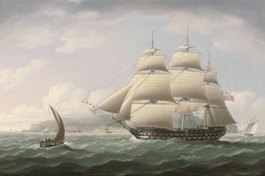 The Honourable East India Company's Ship Dunira Passing Funchal Bay On The Island Of Madeira