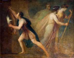 Orestes auflegend das schild von agamemnon