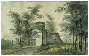 A Guard By A Gate In A Wooded Landscape