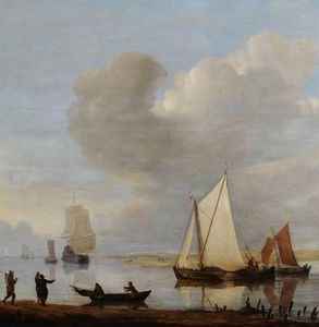 荷兰航运停泊在河口