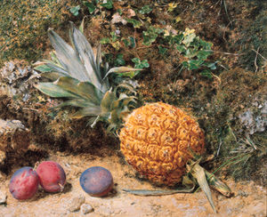 Still Life With A Pineapple And Three Plums
