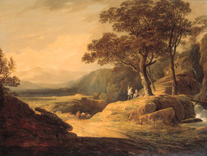 A Cowherd And Cattle On A Track In A Mountainous Landscape