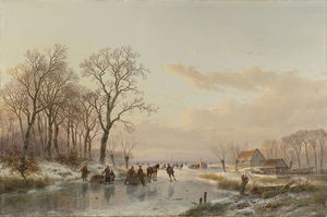 A Frozen Canal In The Meuse
