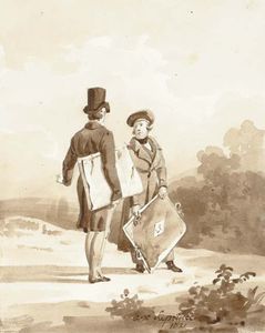 Two Artists In Discussing A Landscape