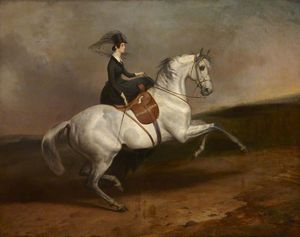 lady portarlington su un Grigio Cavallo