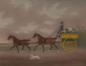 A Gentleman Driving Tandem To A Jaunting Ca