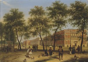 View Of Alleged Paseo Del Prado With The Prado Museum In Madrid
