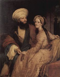  肖像 詹姆斯 丝绸 白金汉 和  他  妻子