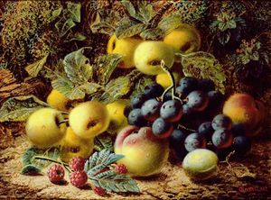 Still Life With Apples, Plums, Grapes And Raspberries