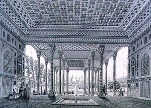 vista interna del Padiglione di specchi , Isfahan
