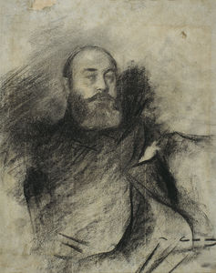 Portrait von Ramon Casas Conserved Bei Mnac In Barcelona