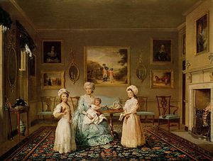 Señora Congreve y sus niños en su sala de estar en Londres