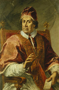 肖像教皇克莱门特十一，坐在半长，