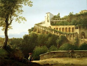 Un Convento cerca de nápoles con un vista de capri