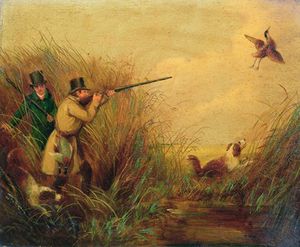 Duck Shooting Amongst Reeds