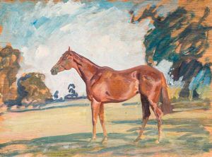 A Chestnut Horse In A Landscape -