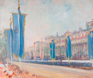 Study Of The Decorations In The Mall For The Coronation Of George Vi
