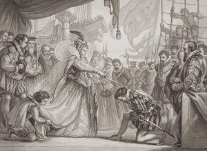 Queen Elizabeth I Knighting Francis Drake