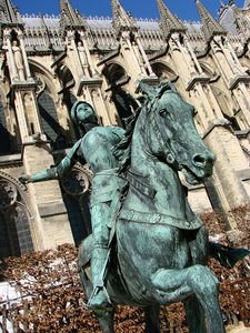 Statue De Jeanne D'arc,deposee Au Palais Du Tau Pendant Les Travaux Du Parvis De La Cathedrale De Reims