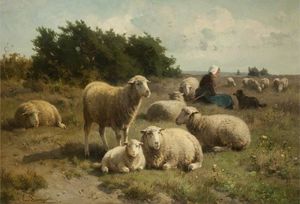 オランダの景観と羊飼い