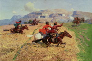 cosaques charge into battle