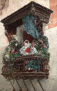 Spanish Woman On Balcony